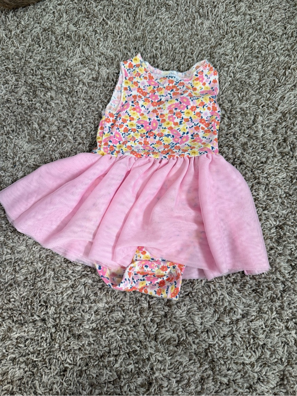 Old Navy Floral Ribbed Baby Top in Pink, Yellow, Navy